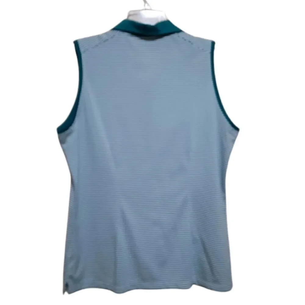 Nike Golf Women's Sleeveless Green and White Stripe Shirt Size XLarge